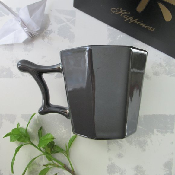 Starbucks 2013 Gunmetal Gray Octagon Ceramic Coffee Tea Mug - Picture 4 of 13